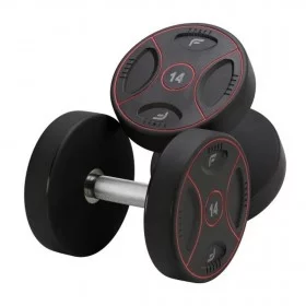 Haltères rondes polyuréthane rouge - Haltères de musculation - BSA PRO