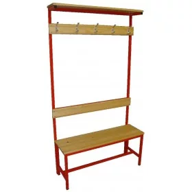 Banc simple dossier - patère - tablette sac 2000 mm - Bancs - BSA PRO