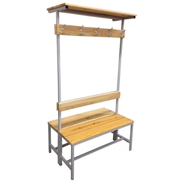 Banc double dossier - patère - tablette sac 2000 mm - Bancs - BSA PRO