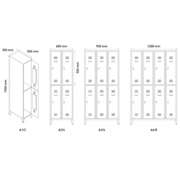 Vestiaire 2 casiers 300 mm - Vestiaires - BSA PRO