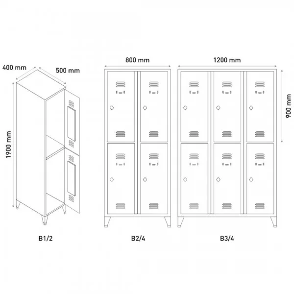 Vestiaire 2 casiers 400 mm - Vestiaires - BSA PRO