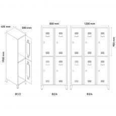Vestiaire 4 casiers 400 mm - Vestiaires - BSA PRO