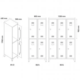 Vestiaire 4 casiers 400 mm - Vestiaires - BSA PRO