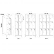 Vestiaire 3 casiers 300 mm - Vestiaires - BSA PRO