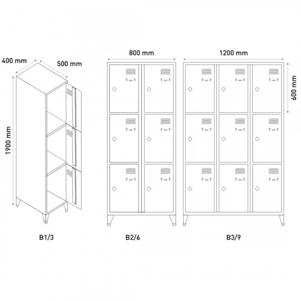 Vestiaire 9 casiers 400 mm - Vestiaires - BSA PRO