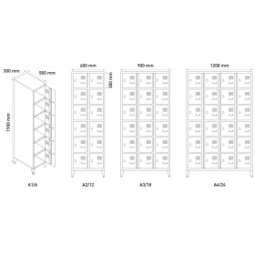 Vestiaire 24 casiers 300 mm - Vestiaires - BSA PRO