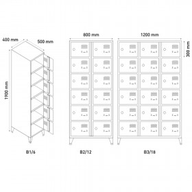 Vestiaire 18 casiers 400 mm - Vestiaires - BSA PRO