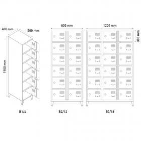 Vestiaire 18 casiers 400 mm - Vestiaires - BSA PRO