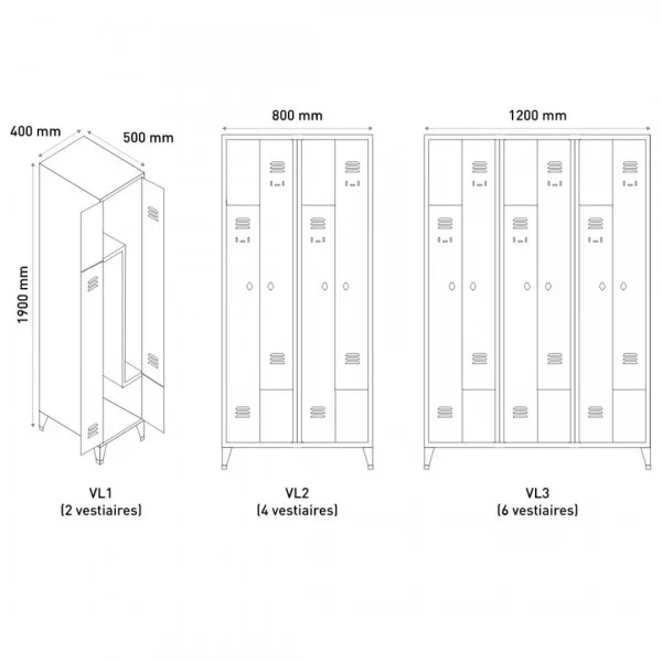 Armoire 6 vestiaires VL3 - Armoires - BSA PRO