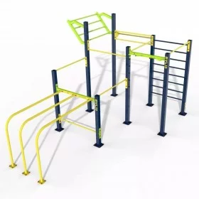 Triple Rack Dip et Wing Parc 60 m2 - Street Workout - BSA PRO