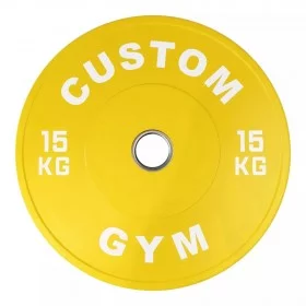 Bumper plate 15 kg jaune CUSTOM GYM - Disques cross training - BSA PRO
