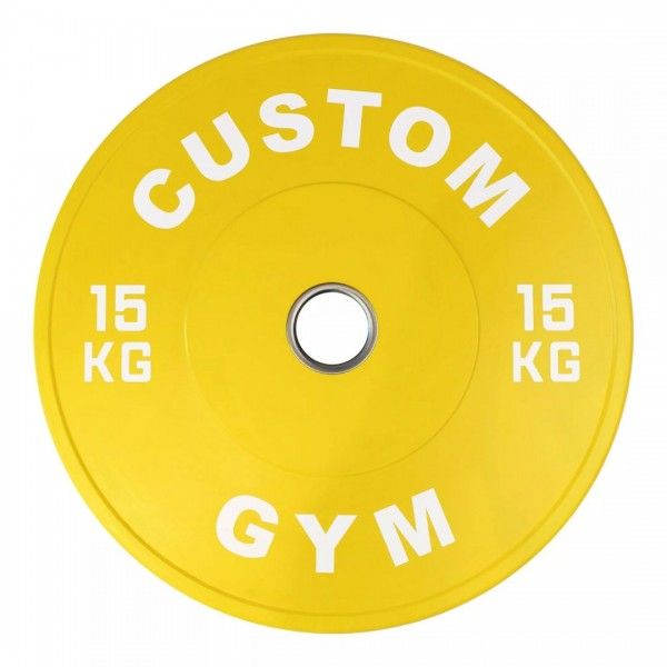 Bumper plate 15 kg jaune CUSTOM GYM - Disques cross training - BSA PRO