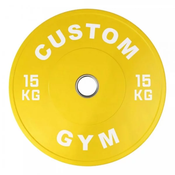 Bumper plate 15 kg jaune CUSTOM GYM - Disques cross training - BSA PRO