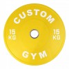 Bumper plate 15 kg jaune CUSTOM GYM - Disques cross training - BSA PRO