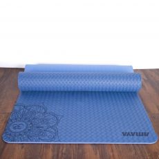 Tapis de Yoga bicolore bleu Tapis Yoga BSA PRO